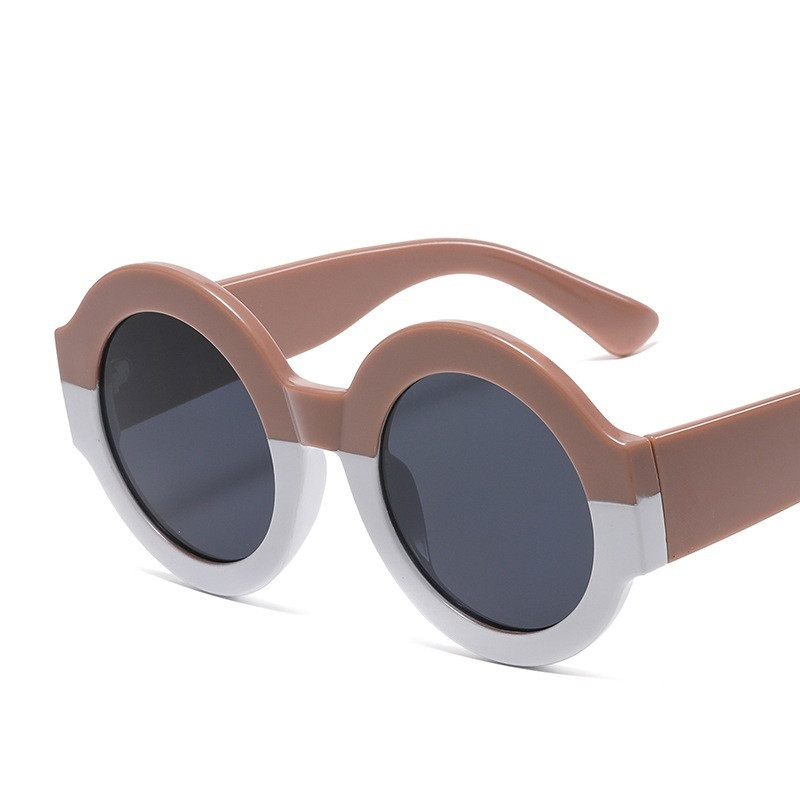 Apvalūs moteriški mielas leopardas dvigubos spalvos animacinis meškiuko formos apvalūs akiniai nuo saulės moteriški vintažiniai akiniai nuo saulės UV400 apsauga klasikinė