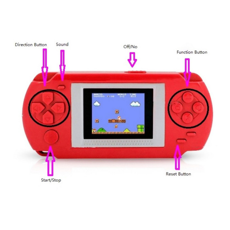 2022 νέα οθόνη 2 ιντσών Child 502 Έγχρωμη οθόνη Κονσόλες παιχνιδιών χειρός Παίκτης παιχνιδιών με 268 διαφορετικά παιχνίδια