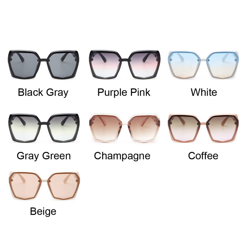 Kandilised päikeseprillid Naine Brändi Disainer Gradientsed päikeseprillid Naistele Ebaregulaarse raamiga Vintage pruunid toonid Naiste prillid