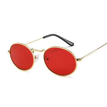 Винтидж слънчеви очила в овален стил Дамски метални рамки Ретро слънчеви очила Мъжки женски Прозрачно огледало Малки кръгли Gafas De Sol Para Hombre
