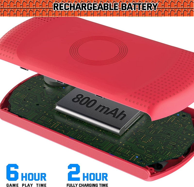 Nauja retro nešiojama mini delninė vaizdo žaidimų konsolė 64 bitų 3,5 colio vaikų spalvotas žaidimų grotuvas AV Out Integruotas 500 žaidimų gimtadienio dovana