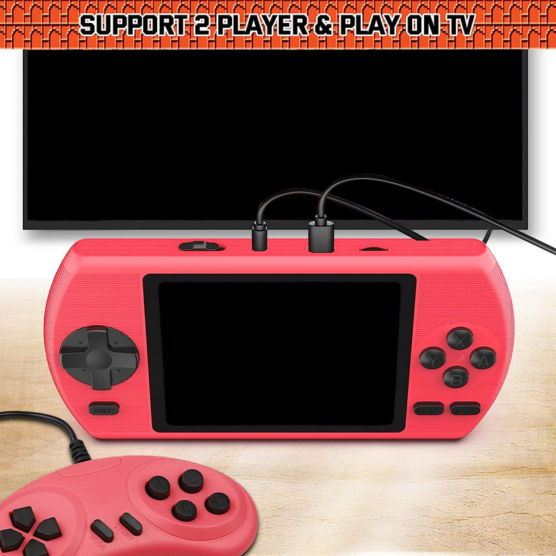 Nauja retro nešiojama mini delninė vaizdo žaidimų konsolė 64 bitų 3,5 colio vaikų spalvotas žaidimų grotuvas AV Out Integruotas 500 žaidimų gimtadienio dovana