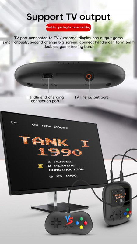 Jucători de jocuri portabili încorporați 620 de jocuri clasice Baterie reîncărcabilă de mare capacitate Gamepad cu ecran de 3,67 inchi Consolă de jocuri