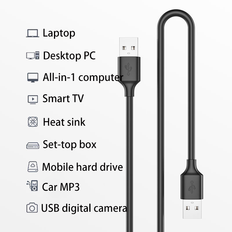 USB į USB tipas A Ištisinis ilgintuvas USB ilgintuvas radiatoriaus kietajam diskui Webcom fotoaparato USB datos ilgintuvo kabelis