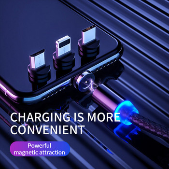 Магнитен USB кабел за iPhone 12 11 Xiaomi 11 Huawei тип C кабел LED бързо зареждане зареждане на данни Микро USB кабел кабел проводник