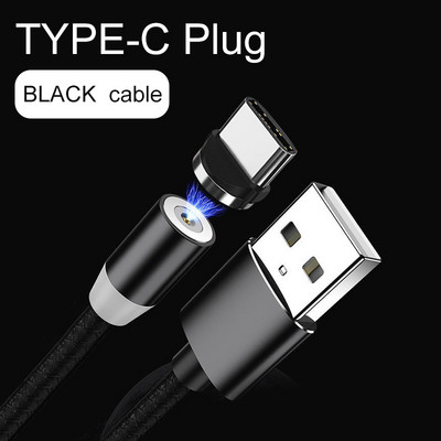 Mágneses USB-kábel iPhone 12 11 Xiaomi 11-hez Huawei Type C kábel LED gyorstöltés adattöltés Micro USB kábel kábel vezeték