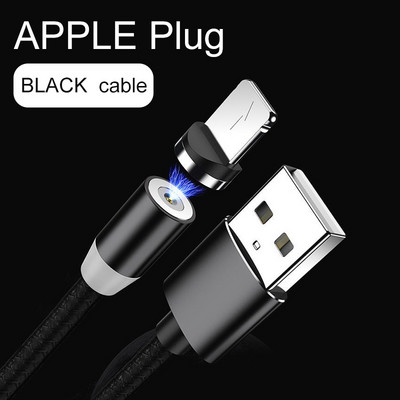 Mágneses USB-kábel iPhone 12 11 Xiaomi 11-hez Huawei Type C kábel LED gyorstöltés adattöltés Micro USB kábel kábel vezeték