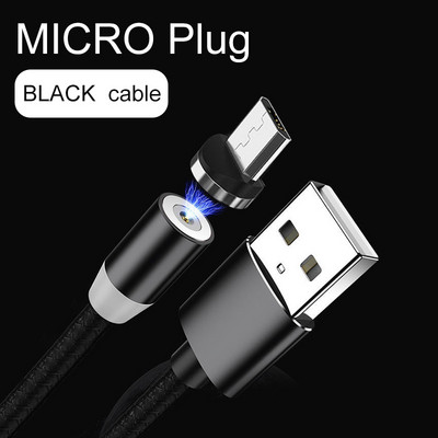 Mágneses USB-kábel iPhone 12 11 Xiaomi 11-hez Huawei Type C kábel LED gyorstöltés adattöltés Micro USB kábel kábel vezeték