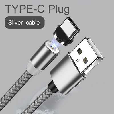 Mágneses USB-kábel iPhone 12 11 Xiaomi 11-hez Huawei Type C kábel LED gyorstöltés adattöltés Micro USB kábel kábel vezeték