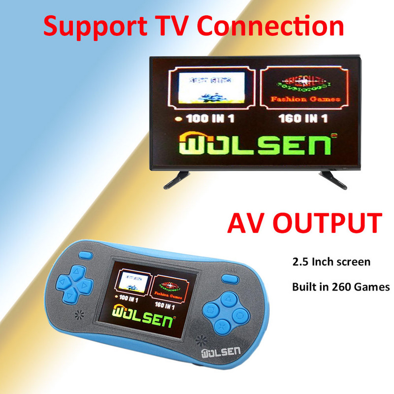 Rankinis žaidimų grotuvas 2,5 colio retro vaizdo žaidimų konsolė su 260 Classic Jogos Mini Consola nešiojama žaidimų konsole vaikams
