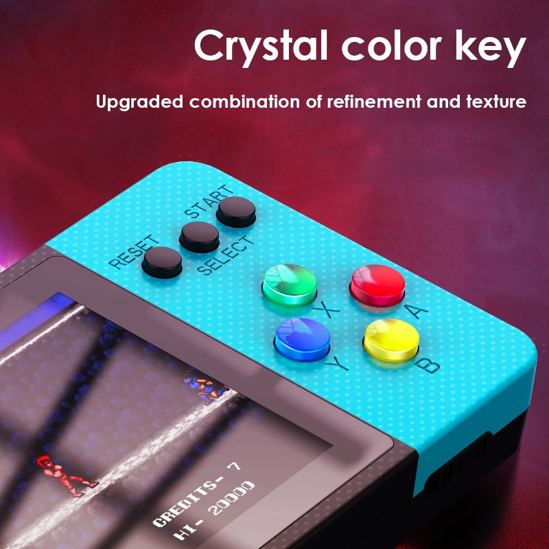 500 mängu mini-käeshoitav videomängukonsool Retro-kaasaskantav 3,0-tollise LCD-ekraaniga lastele mõeldud värviline üliõpilaskaardi masin Kahe rolliga mängupult