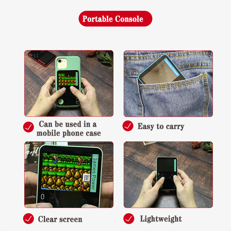 Új kézi játékkonzol, beépített 500 játék mini kártyakonzol, 2,4 hüvelykes képernyő, hordozható játéklejátszó gyermekajándék