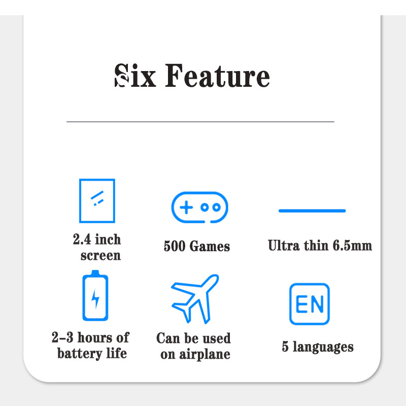 Új kézi játékkonzol, beépített 500 játék mini kártyakonzol, 2,4 hüvelykes képernyő, hordozható játéklejátszó gyermekajándék