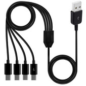 1,5 m 1 m 0,3 m C típusú 1–4 portos C típusú USB C – USB Y elosztó, többszörös töltési dátumú kábel okostelefon táblagéphez