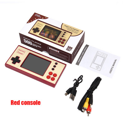 Kaasaskantav käeshoitav mängukonsool Sisseehitatud 500 klassikalist mängu Retro-videomängukonsool, 3-tolline ekraan, kingitus lastele