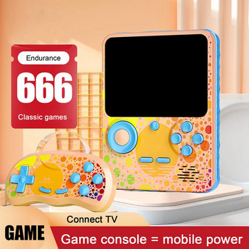G6 Ретро конзола за видеоигри, ръчен плейър, 3,5-инчов екран, вграден 666 игри, контролер за игри в режим на двама