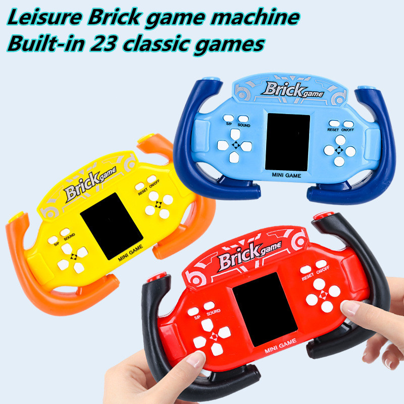 Mini-ABS-i kaasaskantav retroklassikaline telliskivist mängupuldiga mängupuldiga pihuarvuti mängumängija lastele Õppemäng Pusle Mänguasjad Kingitused