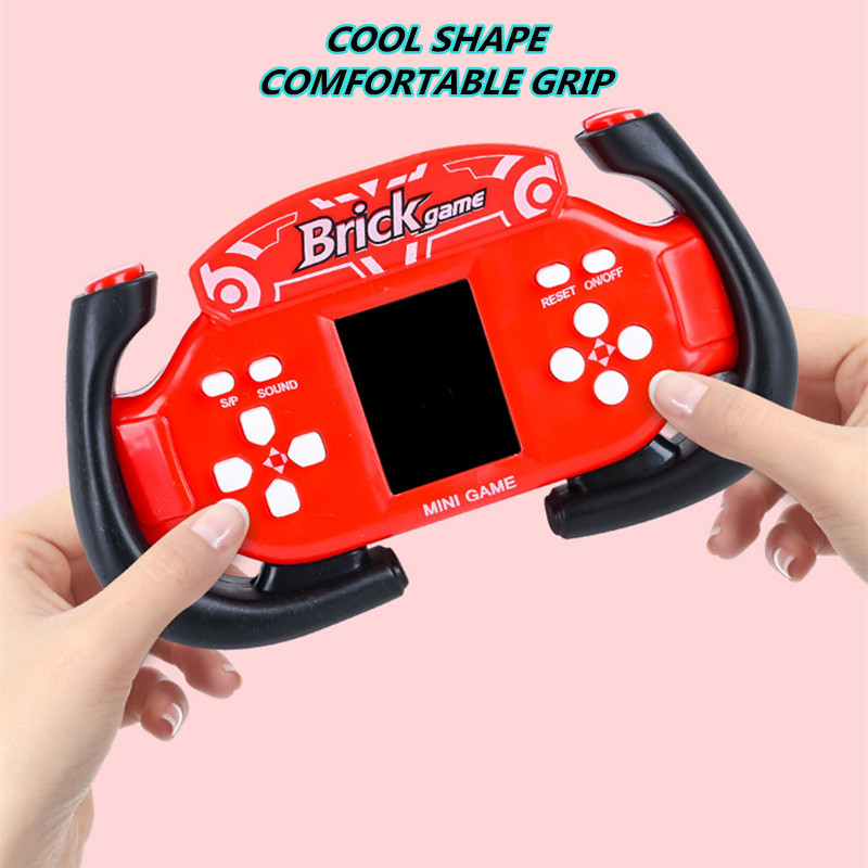 Mini-ABS-i kaasaskantav retroklassikaline telliskivist mängupuldiga mängupuldiga pihuarvuti mängumängija lastele Õppemäng Pusle Mänguasjad Kingitused