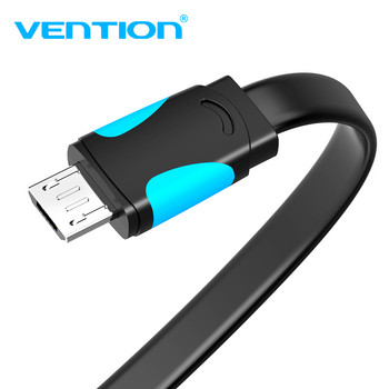 Vention Flat Micro USB кабел за Xiaomi Redmi Samsung 2.4A бързо зареждане Microusb кабел за зарядно устройство за данни Кабели за мобилни телефони с Android