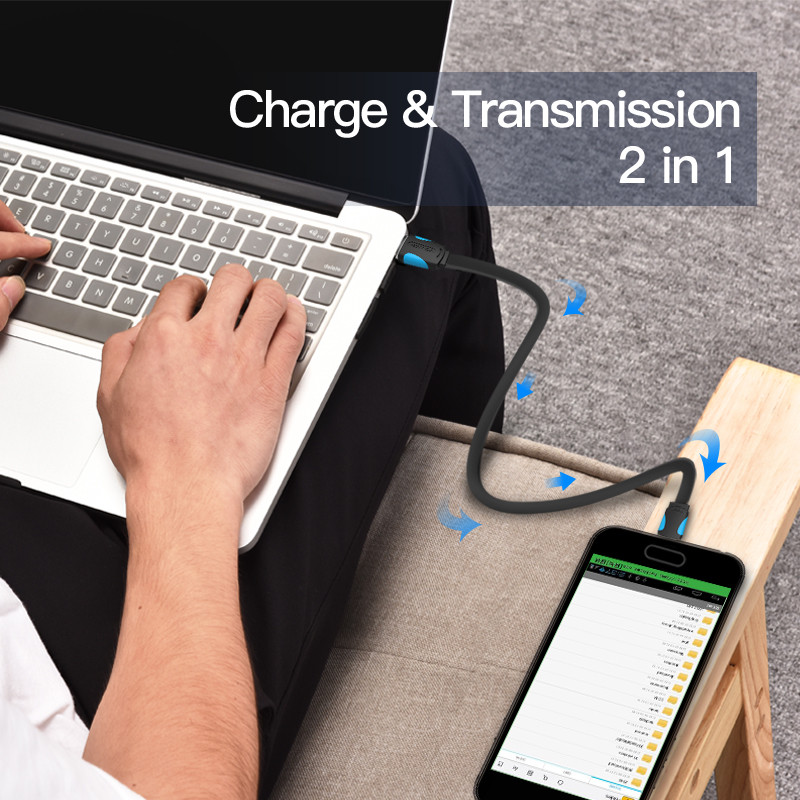 Ventioni lame mikro-USB kaabel Xiaomi Redmi Samsung 2.4A kiirlaadimise Microusb andmelaadija juhe Android mobiiltelefoni kaablitele