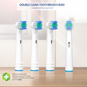 EB417 DOUBLE CLEAN keičiamos dantų šepetėlio galvutės, skirtos Oral B elektrinių šepetėlių galvutėms, papildančios gyvybingumą