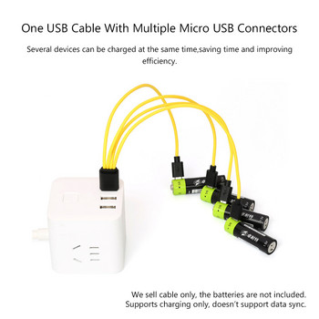 USB 2.0 към Micro USB сплитер кабел Бързо зареждане 1/2/3/4 Micro Usb кабел Кабел за Android телефон Power Bank AA AAA батерия