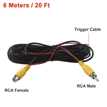 RCA мъжка женска кола за обратно виждане отзад Камера за паркиране Видео удължителен кабел с кабел за задействане 5 10 15 20 метра