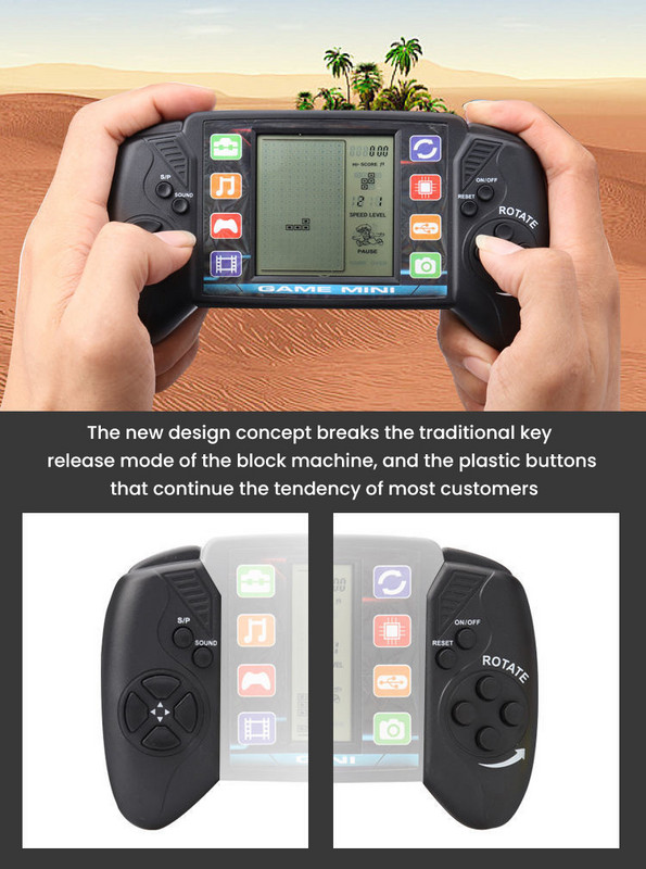 Mini consolă portabilă de jocuri video de 3,5 inci Ecran portabil retro LCD pentru copii color aparat cu carduri pentru elevi Player video portabil de buzunar