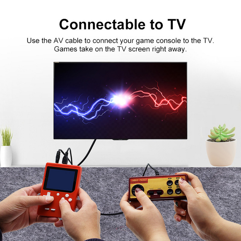 1/3 vnt. rinkinys NES žaidimų konsolės USB įkraunamas 400 viename televizorius Vidio žaidimų aparatas rankinis 3 colių 8 bitų TFT spalvotas ekranas, dovana vaikams