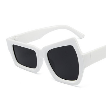 Μόδα ακανόνιστα τετράγωνα γυαλιά ηλίου Άνδρας Μόδα Μάρκα Σχεδιαστής Προσωπικότητα Γυαλιά ηλίου Ανδρικό Λευκό Μαύρο Καθρέφτη Oculos De Sol