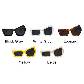 Модни неправилни квадратни слънчеви очила Мъжка модна марка Дизайнерски индивидуални слънчеви очила Мъжки бели черни огледални Oculos De Sol