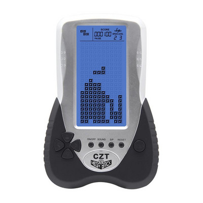 „Czt Big Blue Backlit Brick“ žaidimų konsolės prijungiamos ausinės, įmontuotos 23 klasikiniai žaidimai su ličio baterija „Arcade King“