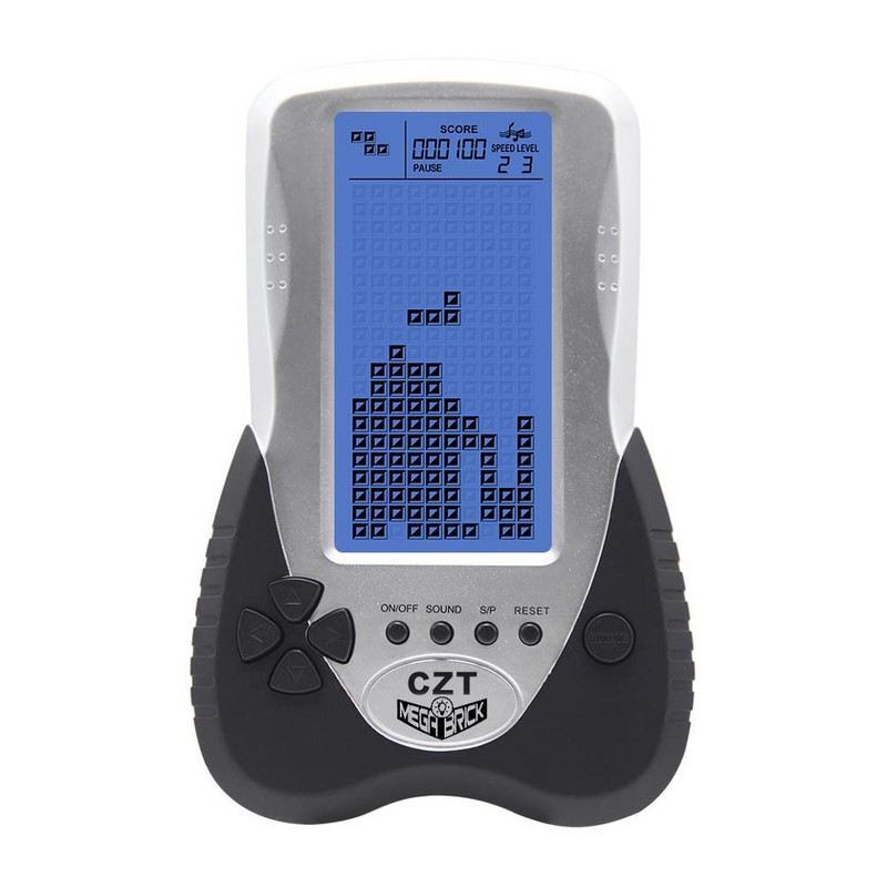 „Czt Big Blue Backlit Brick“ žaidimų konsolės prijungiamos ausinės, įmontuotos 23 klasikiniai žaidimai su ličio baterija „Arcade King“