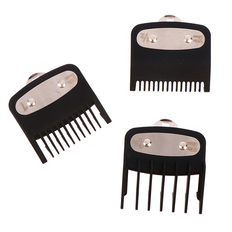 2/3 vnt. Profesionalios kirpimo kreipiančiosios šukos plaukų kirpimo mašinėlės ribos šukos su metaliniu segtuku