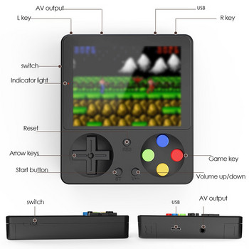 Η Mini Portable Retro Handheld Game Console με 333 παιχνίδια υποστηρίζει σύνδεση AV TV