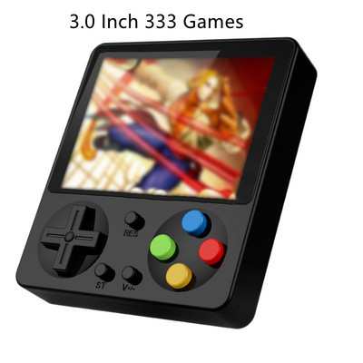 Mini hordozható retro kézi játékkonzol 333 játékkal támogatja az AV TV csatlakozást