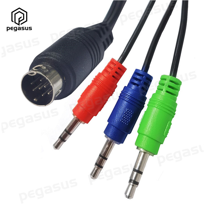 1,8 metro mini DIN 9 kontaktų kištukinis į nuolatinės srovės 3*3,5 mm kištukinis adapterio laidas, skirtas garso imtuvų stebėjimo įrangai