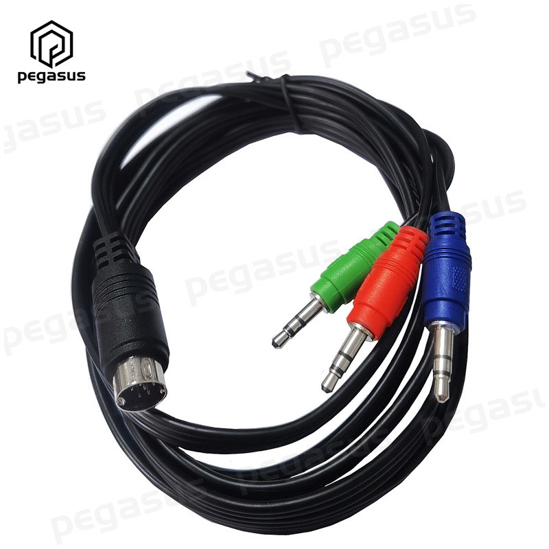 1,8 metro mini DIN 9 kontaktų kištukinis į nuolatinės srovės 3*3,5 mm kištukinis adapterio laidas, skirtas garso imtuvų stebėjimo įrangai