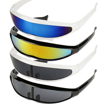 Φουτουριστικά στενά γυαλιά ηλίου Cyclops Visor Γυαλιά λέιζερ UV400 Personality Mirrored Lens Στολή Γυαλιά Γυαλιά Ανδρικά Γυαλιά