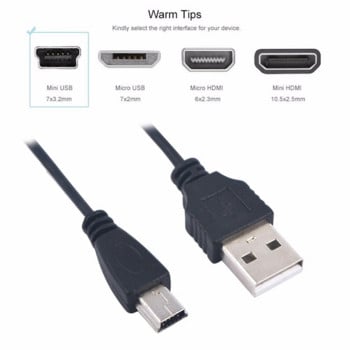 1/2 бр. 45 см универсален 5-пинов мини USB кабел за данни Кабел за зареждане Кабел за кабели Конектор за MP3 MP4 плейър Стар телефон Камера