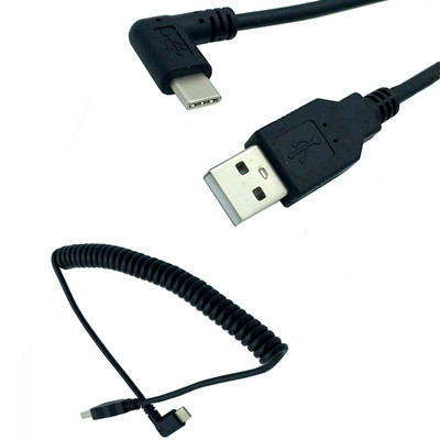 Σπιράλ πηνίο USB 3.1 TYPE-C γωνία περιστροφή 2.0 ορθή γωνία AM καλώδιο προσαρμογέα προσαρμογέα 1,5 m