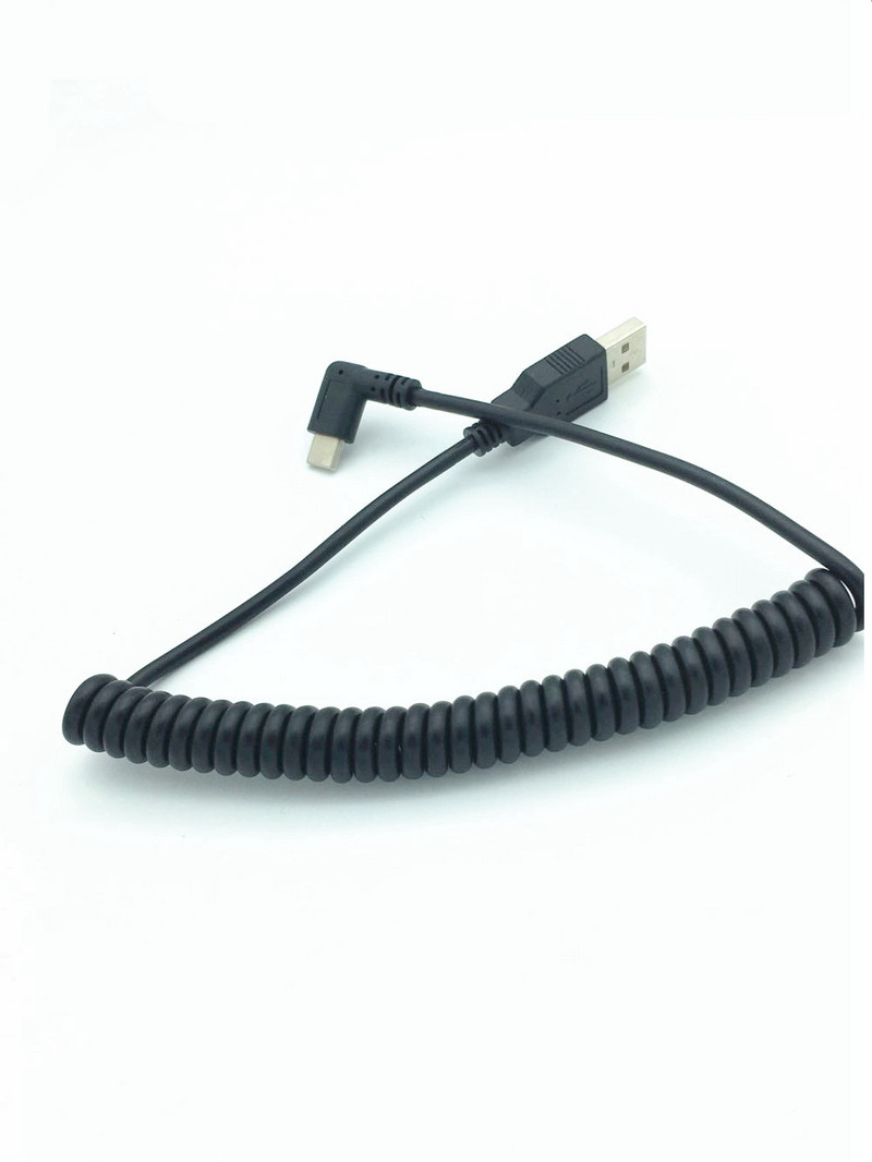 Spiraalmähis USB 3.1 TYPE-C nurgapöördega 2.0 täisnurga AM adapteri adapterkaabel 1,5 m