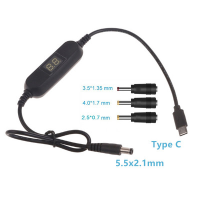 USB C тип C 5V до 1.2V 3V 4.5V 6V 7.5V 9V 12V 2.5mm/3.5mm/4.0mm/5.5mm кабел с регулируемо напрежение Стъпка нагоре надолу конвертор кабел