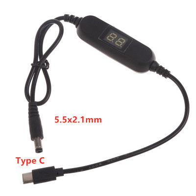 C-tüüpi USB C 5 V kuni 1,2 V 3 V 4,5 V 6 V 7,5 V 9 V 12 V 2,5 mm/3,5 mm/4,0 mm/5,5 mm Reguleeritava pingega kaabel Samm-üles-alla muunduri juhe
