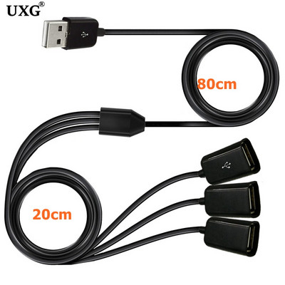 1m 3ft USB produžni kabel 3 u 1 USB punjenje, brzo 3A punjenje, datumski kabel Y razdjelni kabel USB muški na USB ženski USB 2.0 adapter