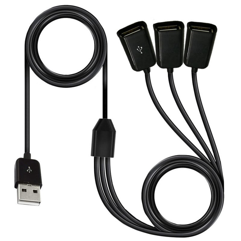 1 m 3 pėdų USB ilgintuvas 3 viename USB įkrovimas Greitas 3A įkrovimo datos kabelis Y skirstytuvo kabelis USB kištukinis USB lizdas USB 2.0 adapteris