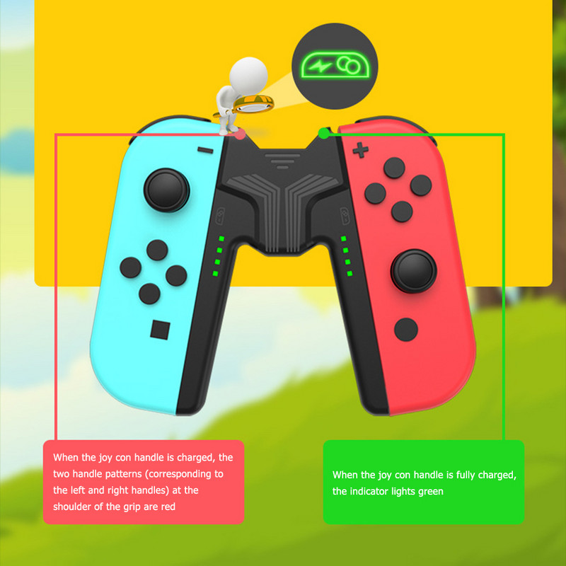 Mängukontrolleri vasak ja parem laadimisdoki käepide Nintendo lüliti/lüliti jaoks OLED Joy-con käepide V-kujuline mängupuldi laadija alus