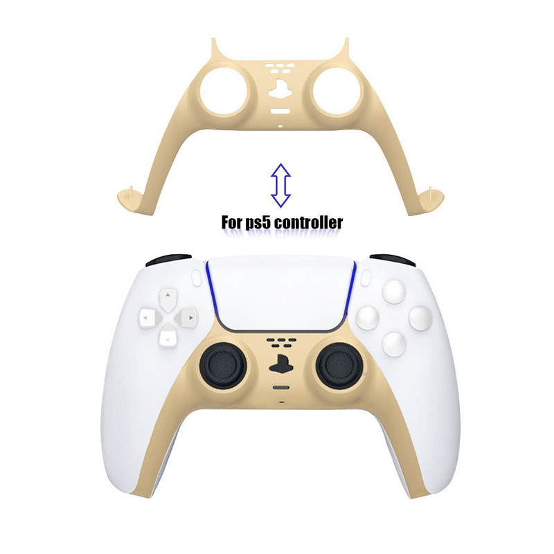 Τροποποιημένο χειριστήριο για PS5 μεσαίο ανταλλακτικό κλιπ Shell DIY Διακοσμητική θήκη με λωρίδες δέρματος για αξεσουάρ Playstation 5