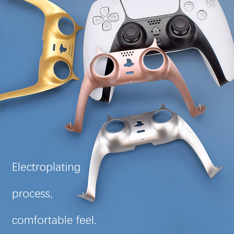 Τροποποιημένο χειριστήριο για PS5 μεσαίο ανταλλακτικό κλιπ Shell DIY Διακοσμητική θήκη με λωρίδες δέρματος για αξεσουάρ Playstation 5