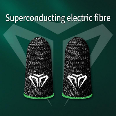 1 poros pirštų rankovė, skirta PUBG mobiliesiems žaidimams pirštų dangteliu kvėpuojantis žaidimų valdiklis jutiklinis ekranas, šviečiančios žaidimų nykščio pirštinės